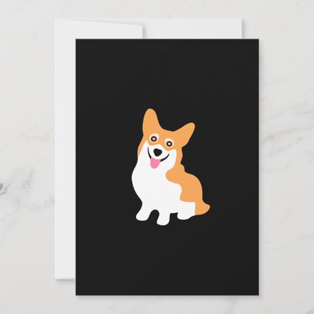 Cute Welsh Pembroke Corgi Puppy Birthday Inbjudningar (Framsida)