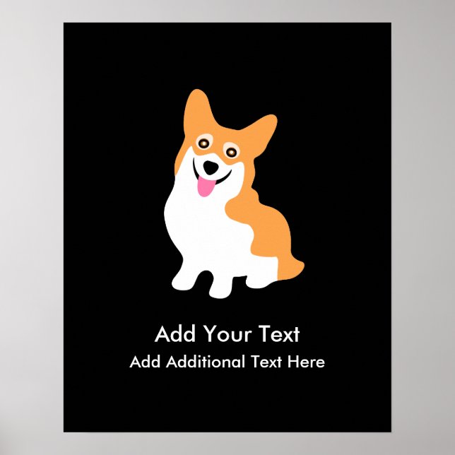 Cute Welsh Pembroke Corgi Puppy Poster (Framsidan)