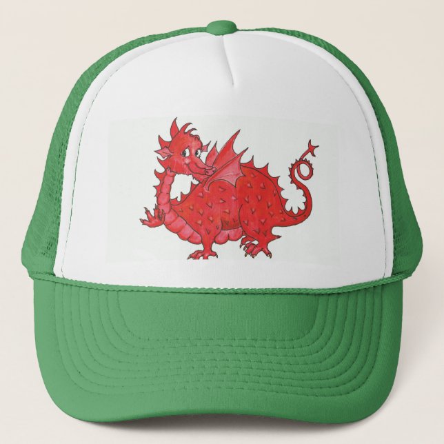 Cute Welsh Red Dragon Truckerkeps (Framsida)