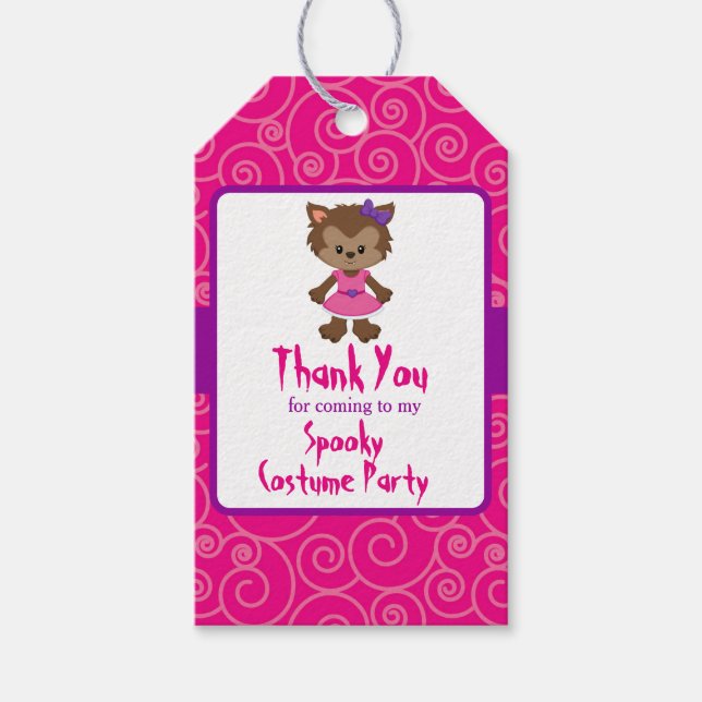 Cute WerevarGirl Halloween fest Presentetikett (Framsidan)