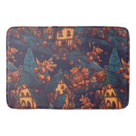 Cute Werewolves som går runt en by Badrumsmatta