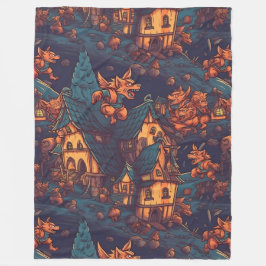 Cute Werewolves som går runt en by Fleecefilt