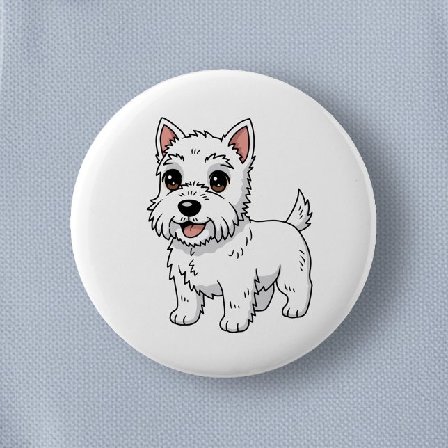 Cute West Highland White Terrier Dog Knapp (Skapare uppladdad)