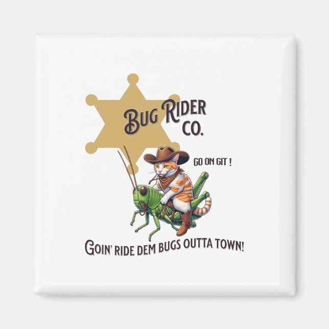 Cute Western Cowboy Cat Tab Magnet (Framsidan)