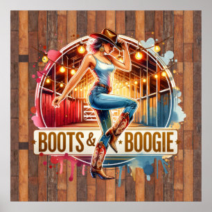 Cute Western Cowgirl-boggi Poster