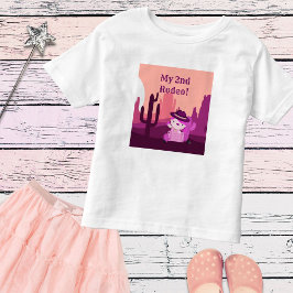 Cute Western Cowgirl Desert Age 2 födelsedagar T Shirt