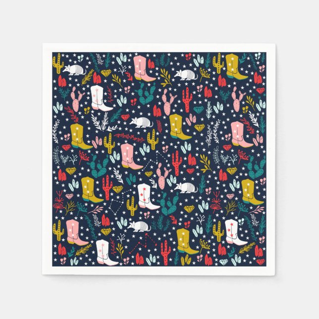 Cute Western Cowgirl Pappra Napkins Pappersservett (Framsidan)