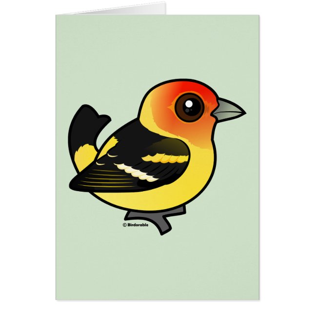 Cute Western Tanager Hälsningskort (Framsidan)