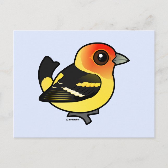 Cute Western Tanager Vykort (Framsida)