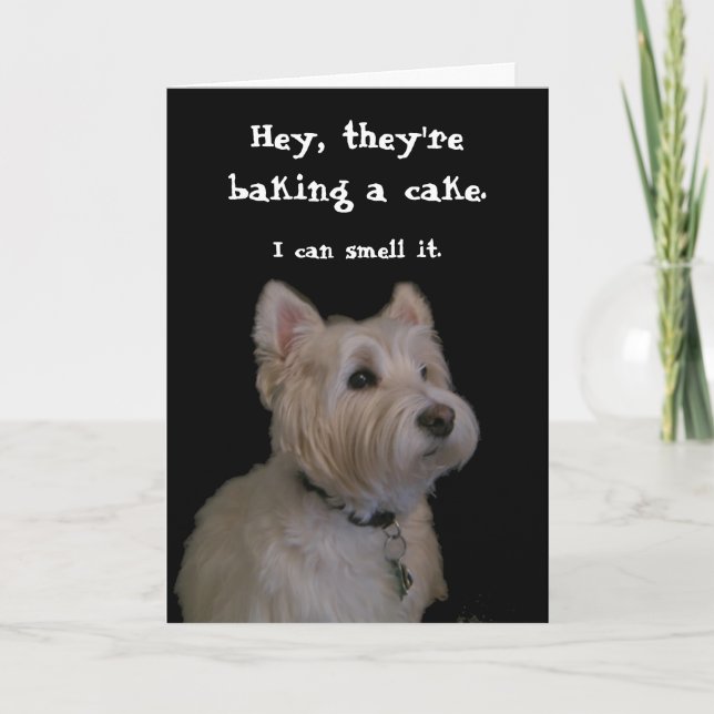 Cute Westie Birthday Card Kort (Framsida)
