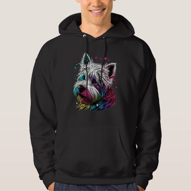 Cute Westie Dog on West Highland White Terrier  2 Hoodie (Framsida)