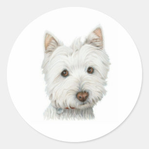 Cute Westie-Hund-dekal Runt Klistermärke