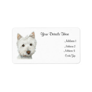 Cute Westie Hund-etikett Adressetikett