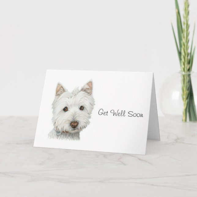 Cute Westie Hund får snart kort (Framsida)