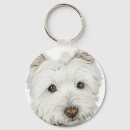 Cute Westie Hund Nyckelring