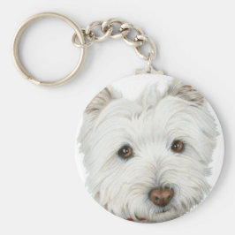 Cute Westie Hund Nyckelring