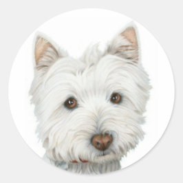 Cute Westie Hund Runt Klistermärke
