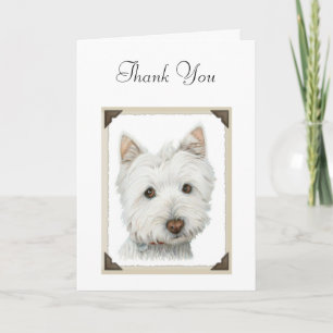 Cute Westie Hund Tack Kort