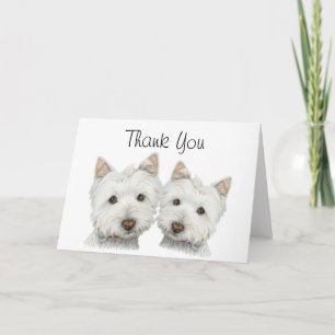 Cute Westie Hundar Tack Kort