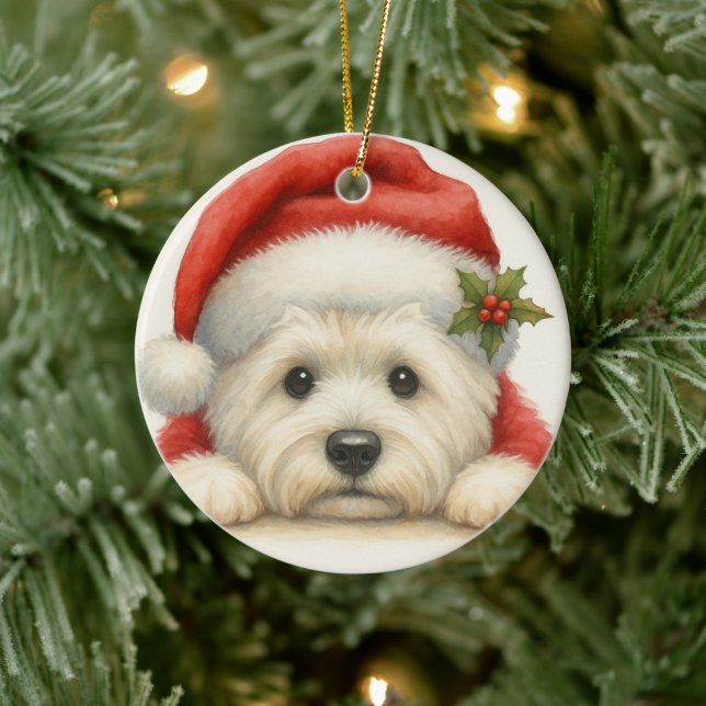 Cute Westie Julgransprydnad Keramik (Träd)