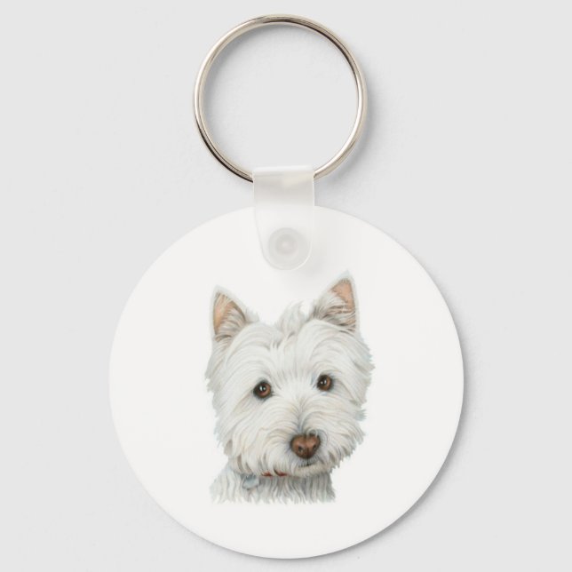 Cute Westie-nyckelring Nyckelring (Framsida)