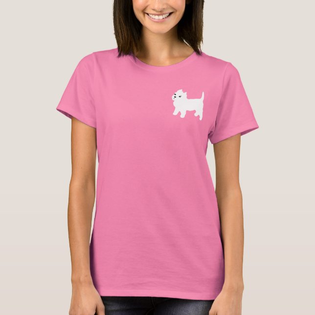 Cute Westie - Väster Highland White Terrier Tee Shirt (Framsida)