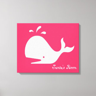 Cute Whale Art: Anpassade Text & Färg! Canvastryck
