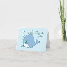 Cute Whale Baby Shower Kawaii Boy Blue Tack Kort