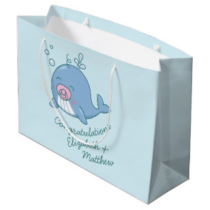 Cute Whale Baby Shower Kawaii Girl Rosa