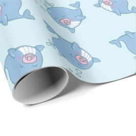 Cute Whale Baby Shower Kawaii Girl Rosa Presentpapper
