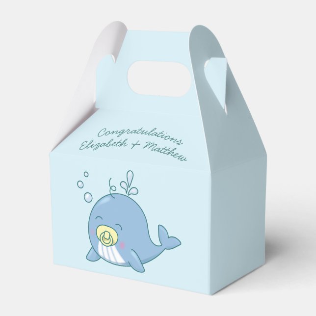 Cute Whale Baby Shower Kawaii Presentaskar (Framsidan Sidan)