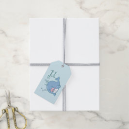 Cute Whale Baby Shower Kawaii Tack Girl Rosa Presentetikett