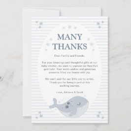 Cute Whale Blue Boy Shower Tack Kort