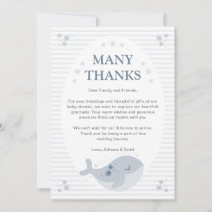 Cute Whale Blue Boy Shower Tack Kort