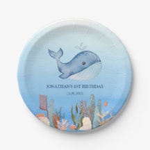 Cute Whale Blue Sea Coral Reef Birday