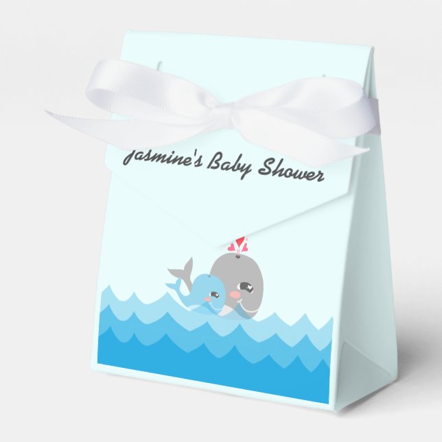 Cute Whale Boy Shower Presentaskar (Framsidan Sidan)