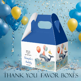 Cute Whale Boys Birthday Presentaskar