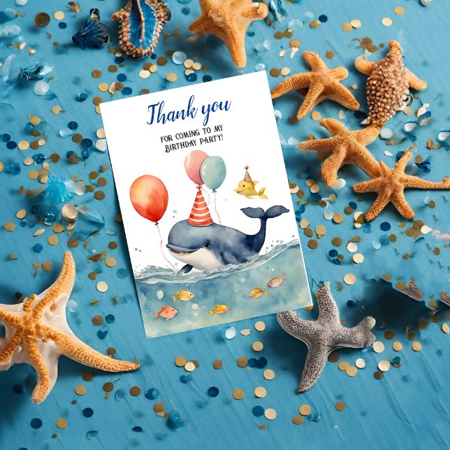 Cute Whale Boys Birthday Tack (Skapare uppladdad)