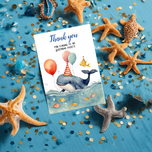 Cute Whale Boys Birthday Tack Kort
