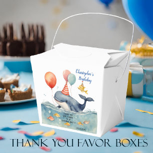 Cute Whale Boy's Birthday Tack Presentaskar