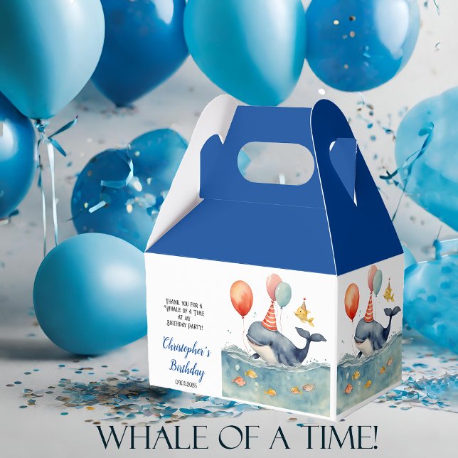 Cute Whale Boy's Födelsedagsfest Presentaskar (Skapare uppladdad)