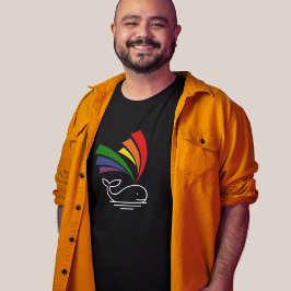 Cute Whale Gay pride Rainbow Black T Shirt