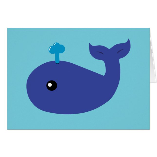 Cute Whale Hälsningskort (Framsidan Horizontal)