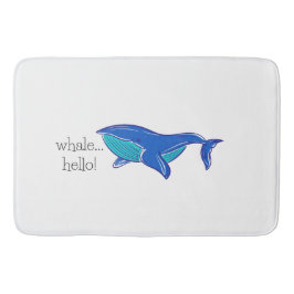 Cute Whale Hej Blue Bath Mat Badrumsmatta
