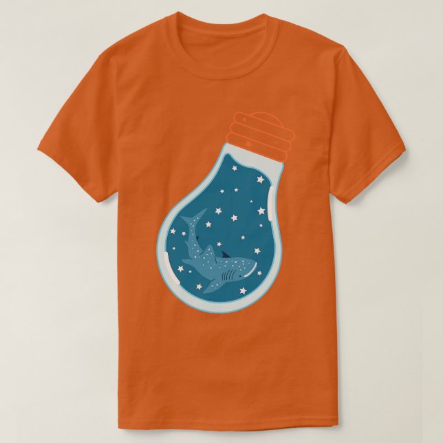 Cute Whale in Blue Light Bulb T Shirt (Design framsida)
