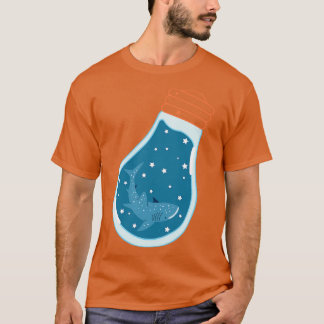 Cute Whale in Blue Light Bulb T Shirt