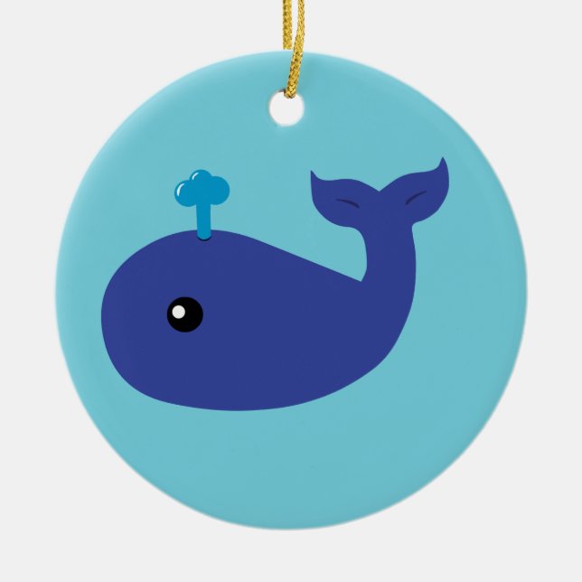 Cute Whale Julgransprydnad Keramik (Framsidan)