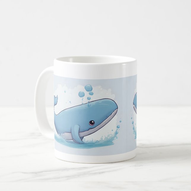 Cute Whale Kaffemugg (Framsida vänster)
