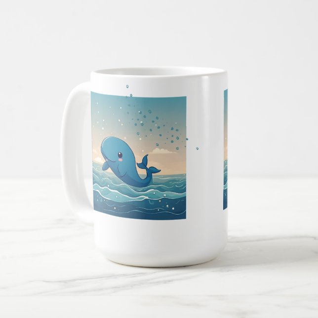 Cute Whale Kaffemugg (Framsida vänster)