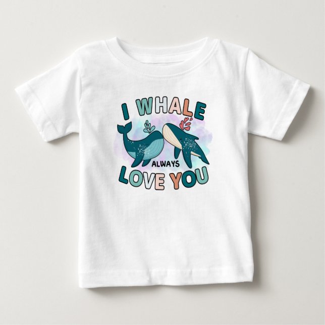 Cute Whale Kärlek Pun Shirt för Baby T (Framsida)